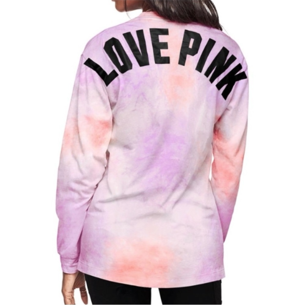 Victoria’s Secret Pink tee PINK tie dye tee long sleeve campus tee oversized tee